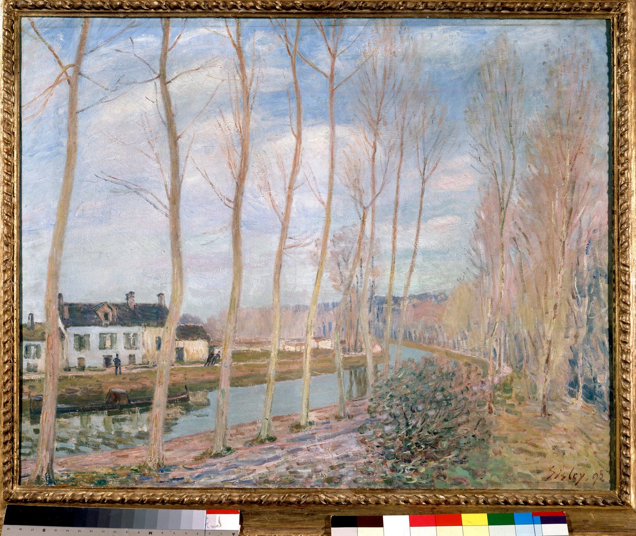 Alfred Sisley (1839-1899) Loing-csatorna festménye 1892 V. 0,73x0,93 m Párizs, Orsay Múzeum alkotó: Alfred Sisley