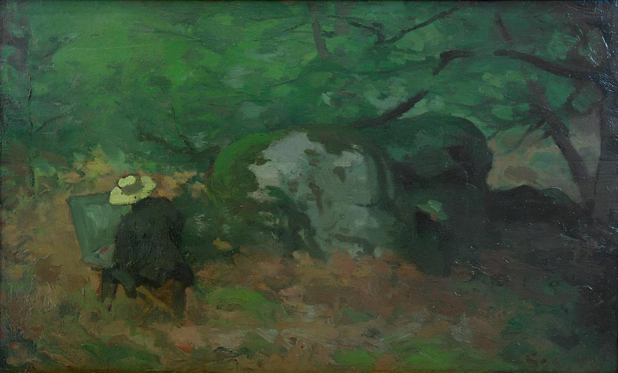 Monet festő a fontainebleau-i erdőben alkotó: Alfred Sisley