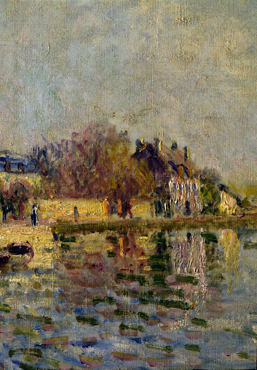 Loing Detail csatorna. Alfred Sisley (1839-1899) festménye 1884 V. 0,38x0,55 m Párizs, Muse d
