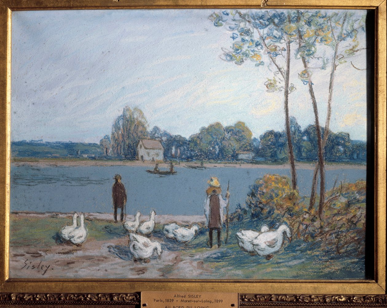 A Loing szélén. Alfred Sisley festménye (1839-1899) alkotó: Alfred Sisley