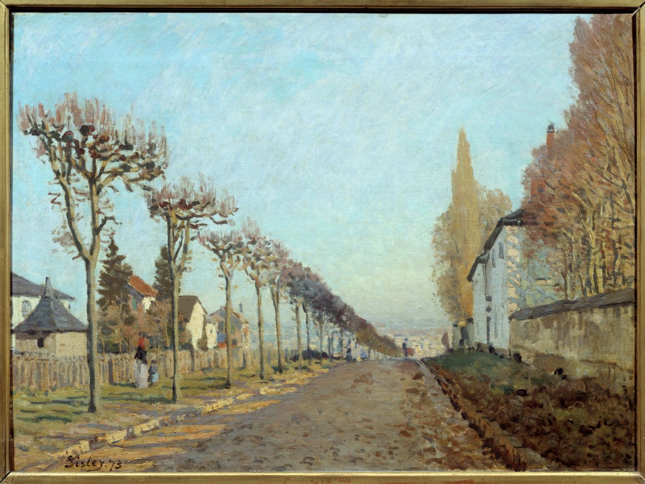 Út a géphez, Louveciennes. Alfred Sisley festménye (1839-1899) alkotó: Alfred Sisley