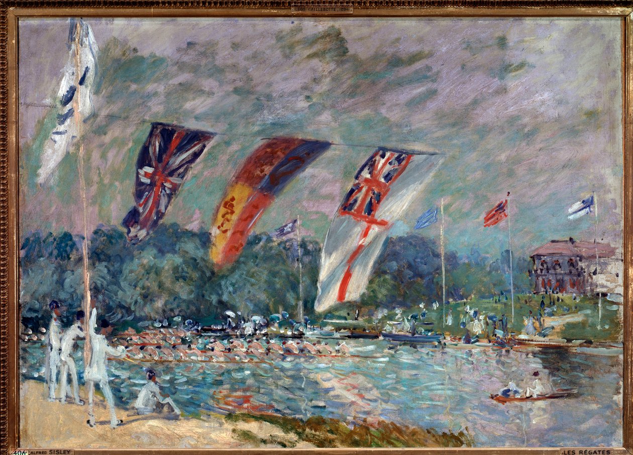 Regatta Moleseyben, Angliában - olaj, vászon alkotó: Alfred Sisley