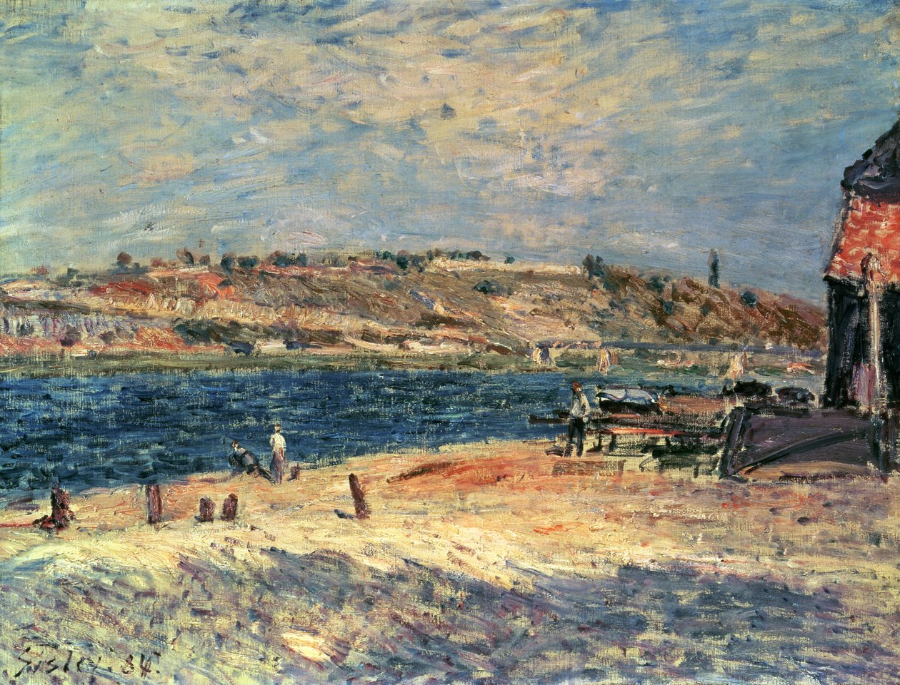 River Banks Saint-Mammes-ban alkotó: Alfred Sisley