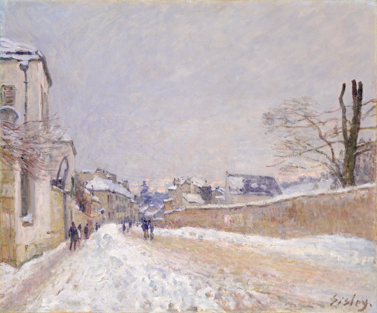Rue Eugène Moussoir, Moret: Tél, 1891. alkotó: Alfred Sisley