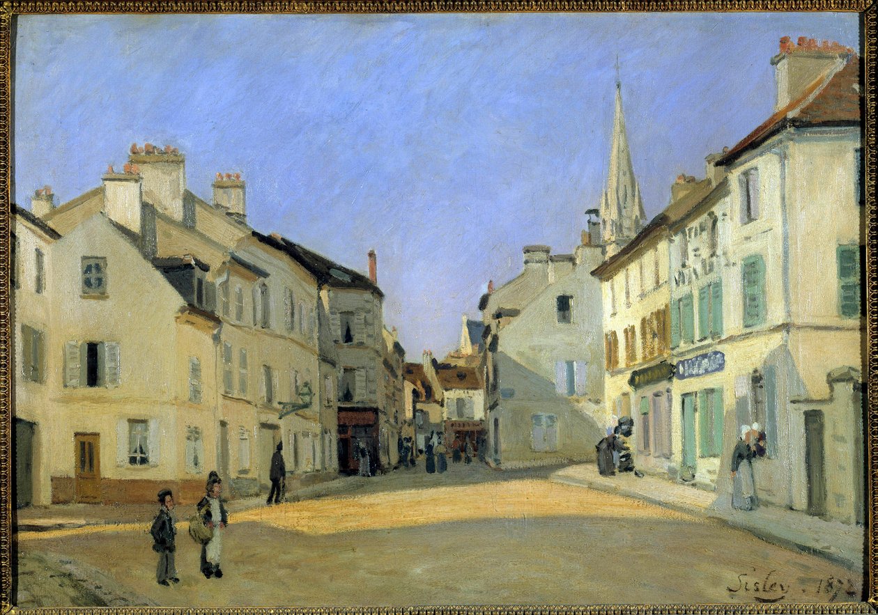 Rue de la Chaussée Argenteuilban vagy Hely Argenteuilban Alfred Sisley (1839-1899) festménye. 1872. Mérete 0,46x0,66 m. Párizs, Musee d