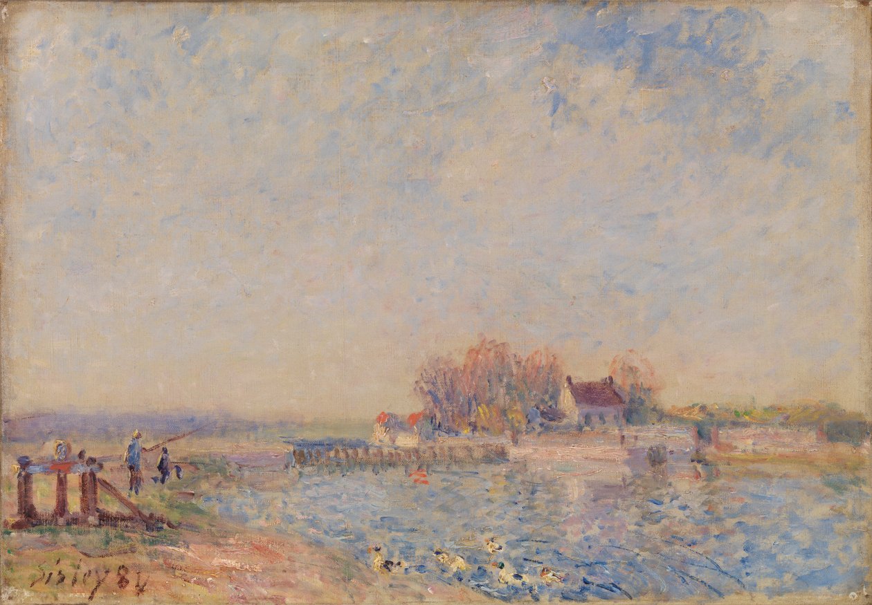 Saint Mammes–Loing-csatorna (Saint Mammes–Loing-csatorna) alkotó: Alfred Sisley