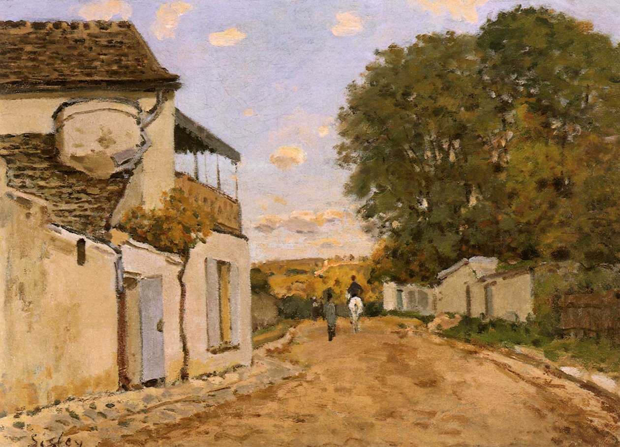Utca Louveciennes-ben (Rue de la Princesse), 1873 körül (olaj, vászon) alkotó: Alfred Sisley