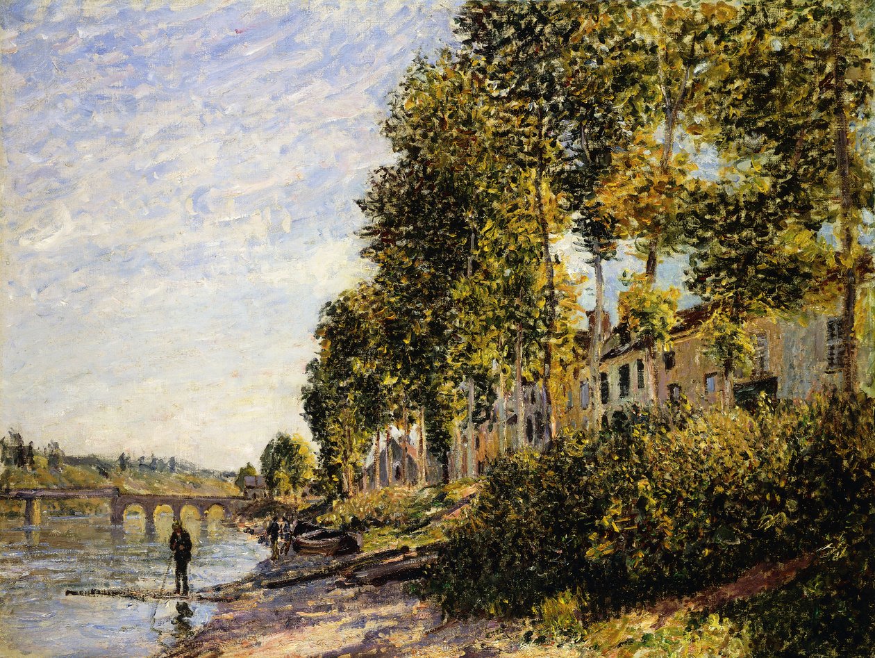 Napsütéses reggel Saint Mammes-ban; Reggeli nap Saint-Mammes-ban, 1884 alkotó: Alfred Sisley