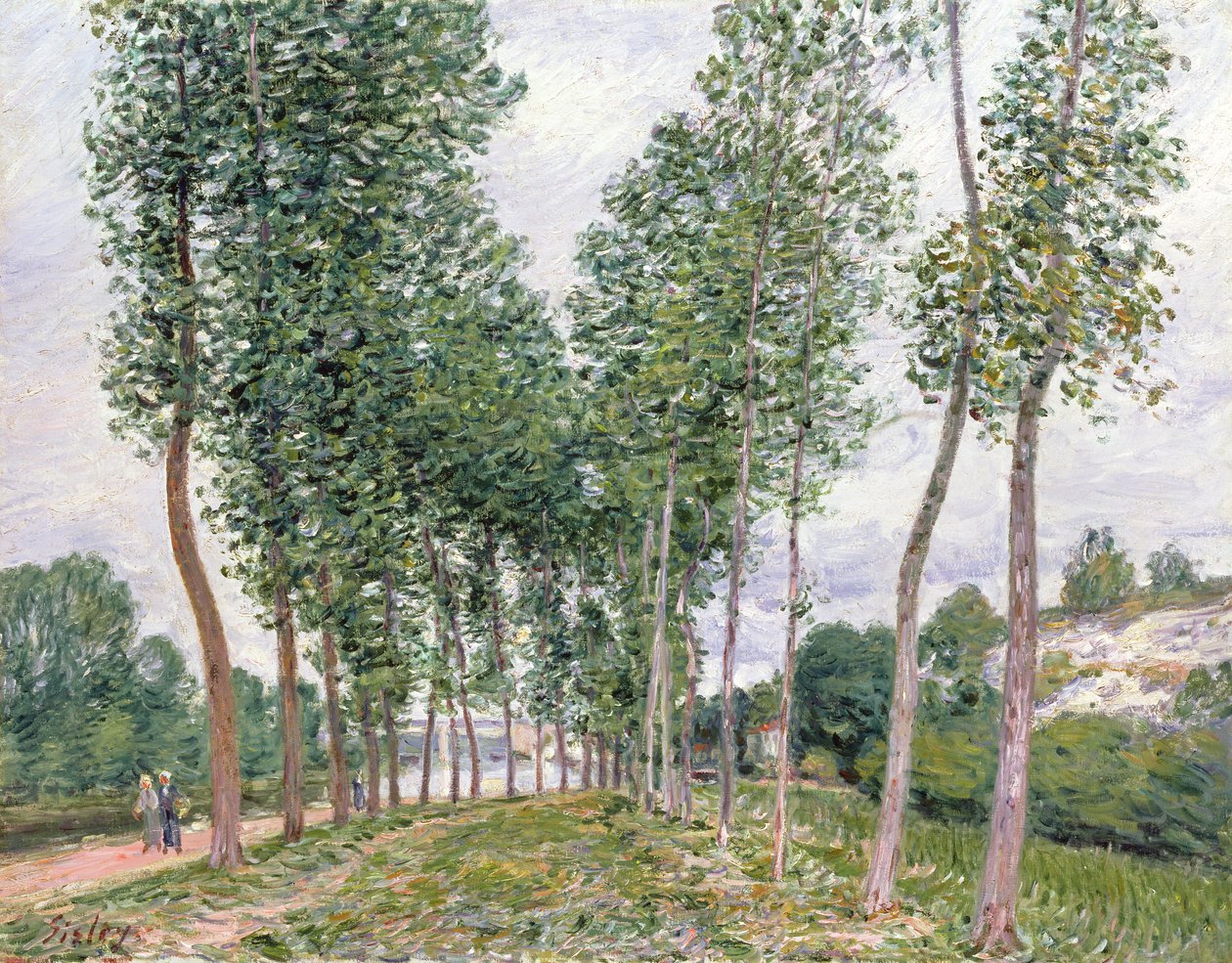 A nyárfák sugárútja a Loing partja mentén alkotó: Alfred Sisley