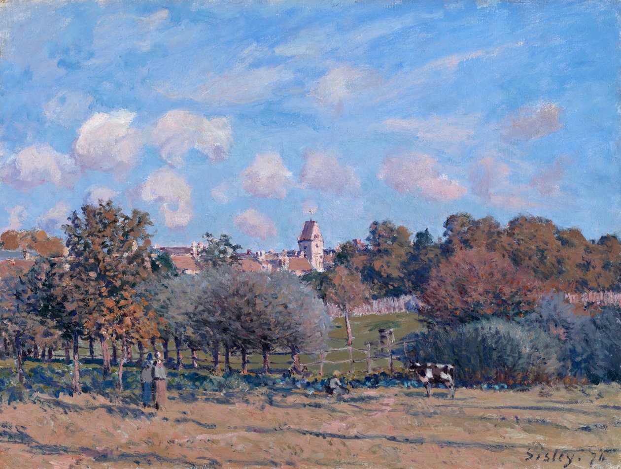 A harangtorony Noisy-le-Roiban, ősszel alkotó: Alfred Sisley