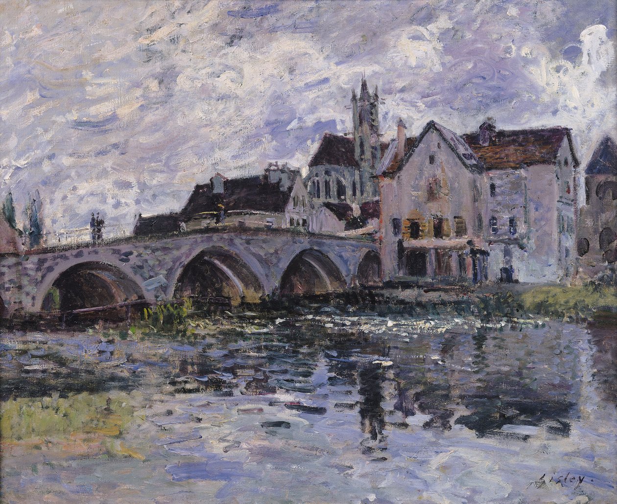 A Moret-sur-Loing-i híd, 1887 alkotó: Alfred Sisley