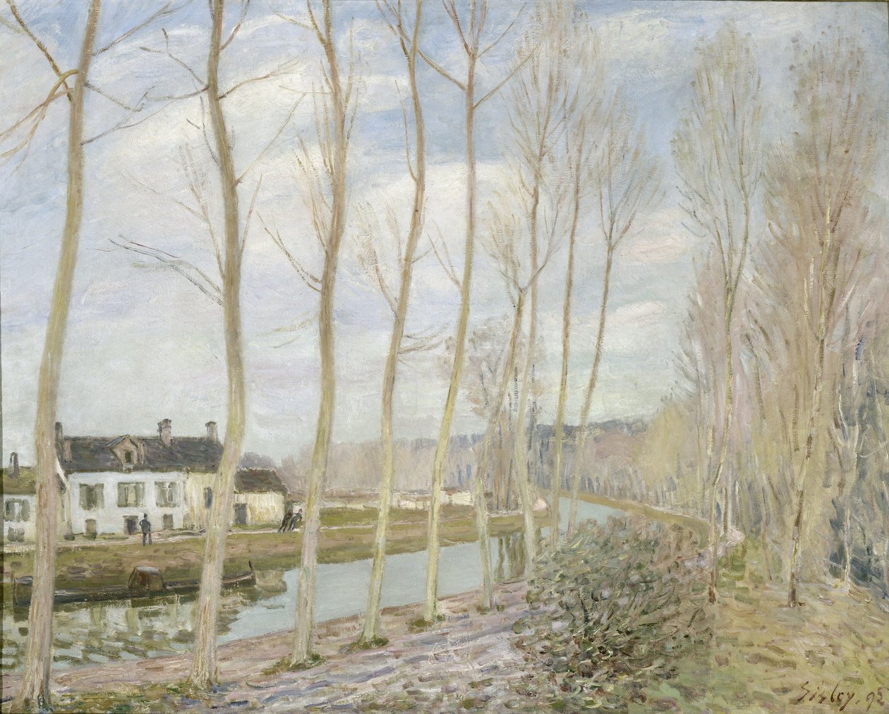 A Loing-csatorna Moret-nál alkotó: Alfred Sisley