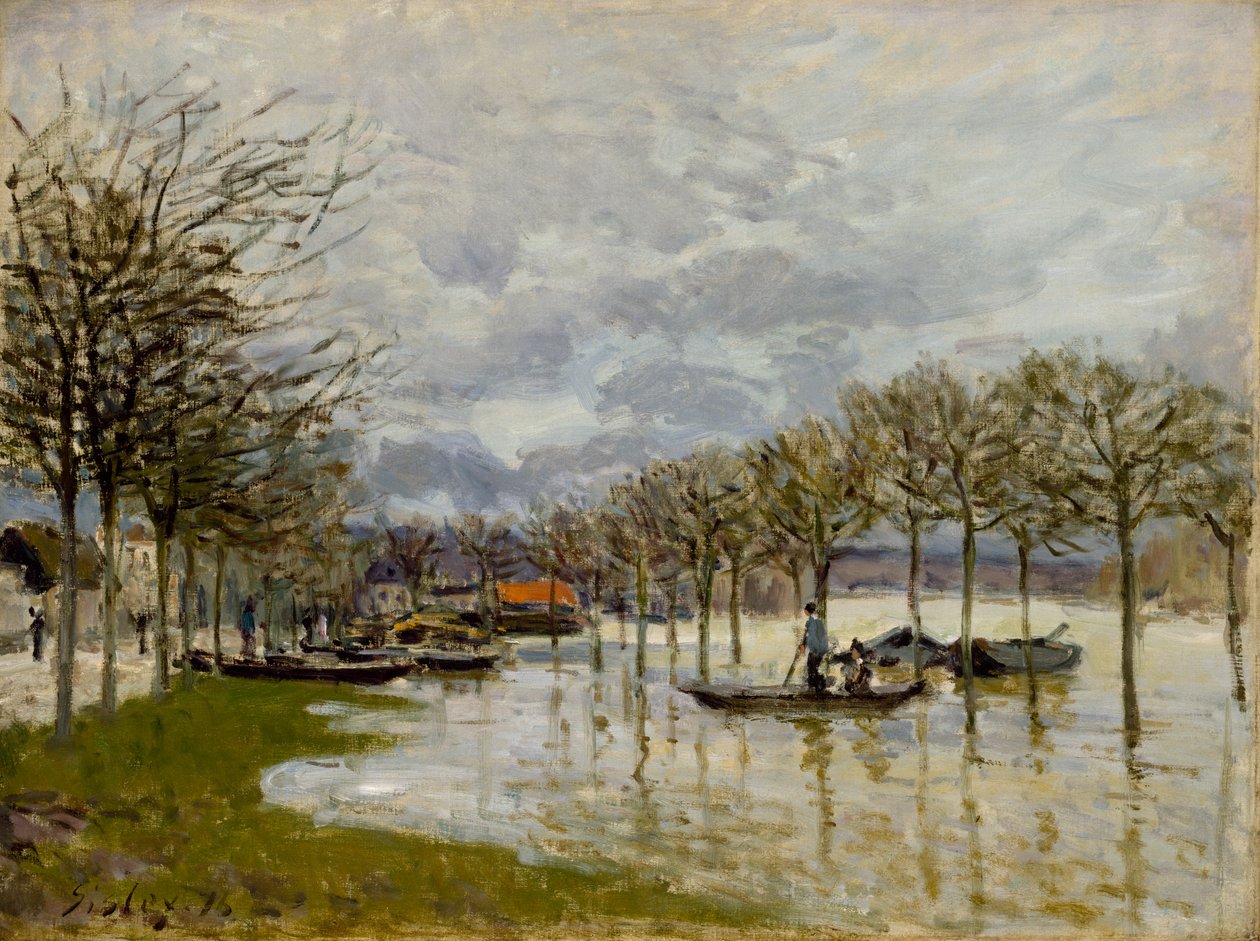 Az árvíz a Saint-Germain felé vezető úton, 1876 alkotó: Alfred Sisley