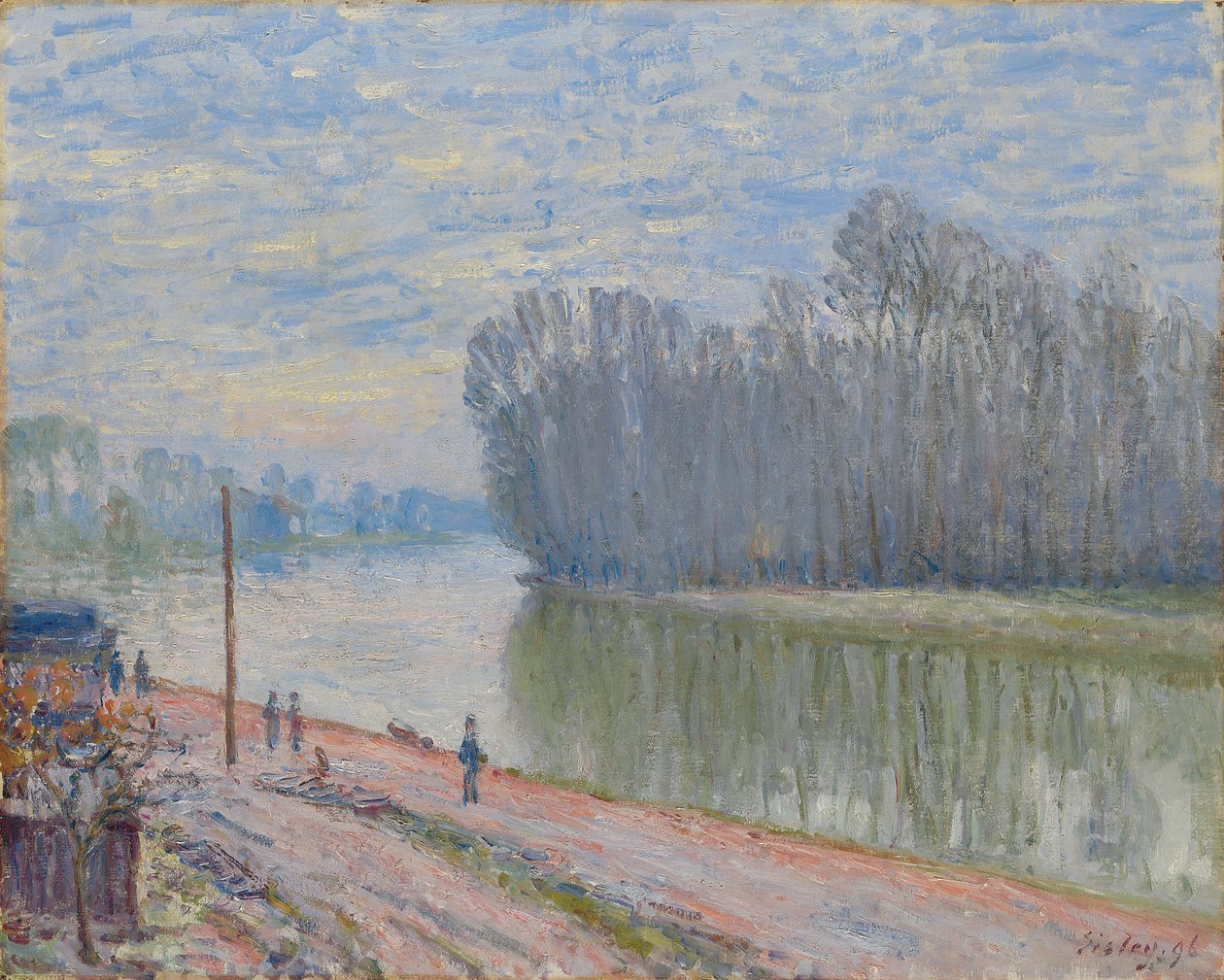 A Loing-csatorna, reggel; Canal du Loing, Reggeli hatás, 1896 alkotó: Alfred Sisley