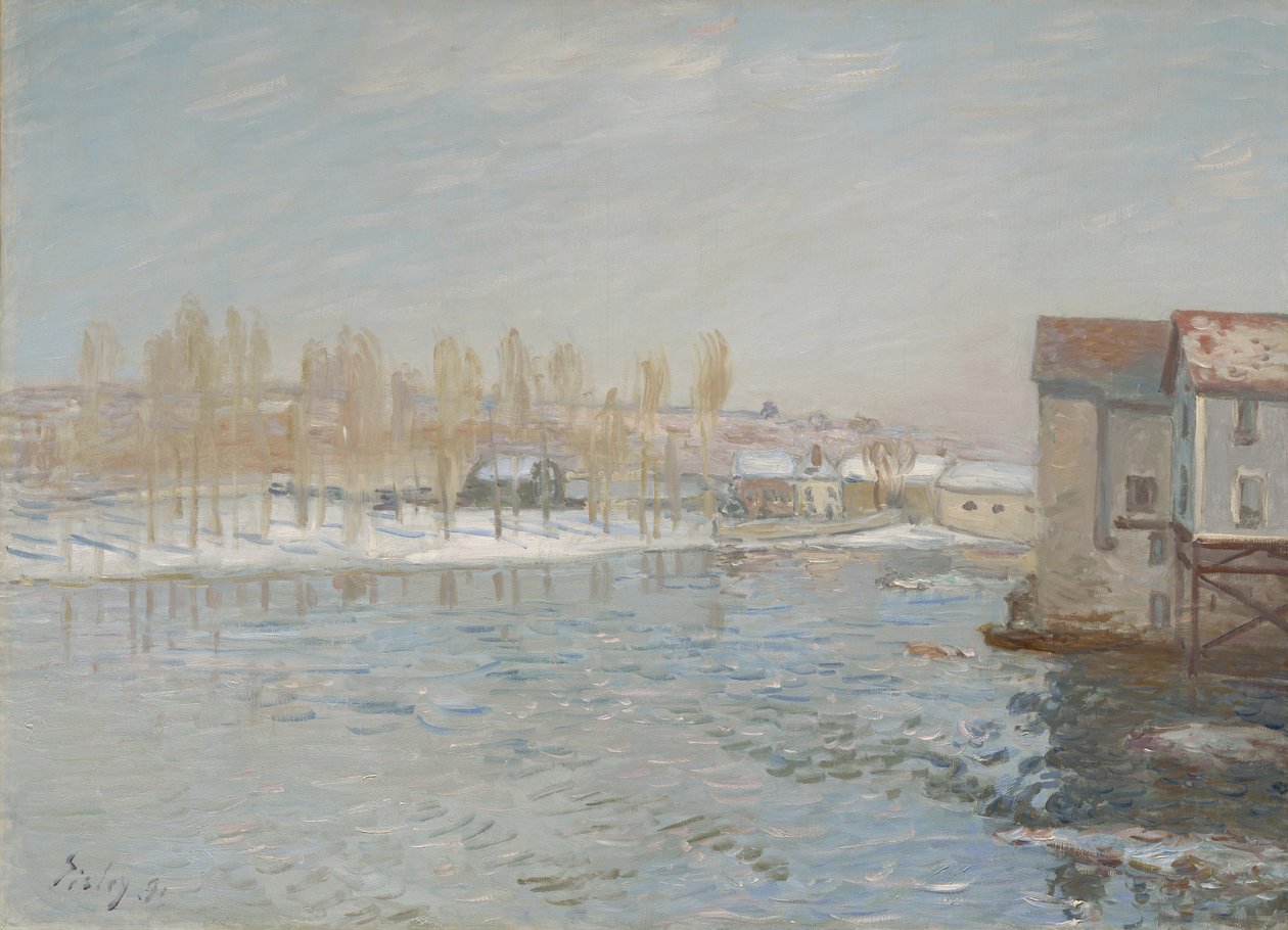 A Loing és Moret malmai, Hóeffektus, 1891 alkotó: Alfred Sisley