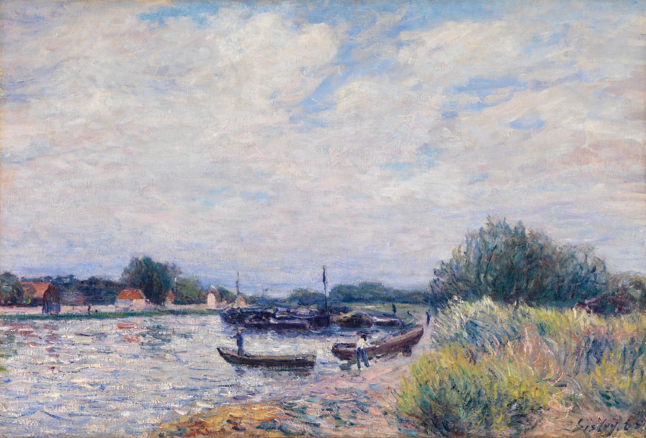 The Loing at Saint-Mammes, 1859-99 körül (olaj, vászon) alkotó: Alfred Sisley
