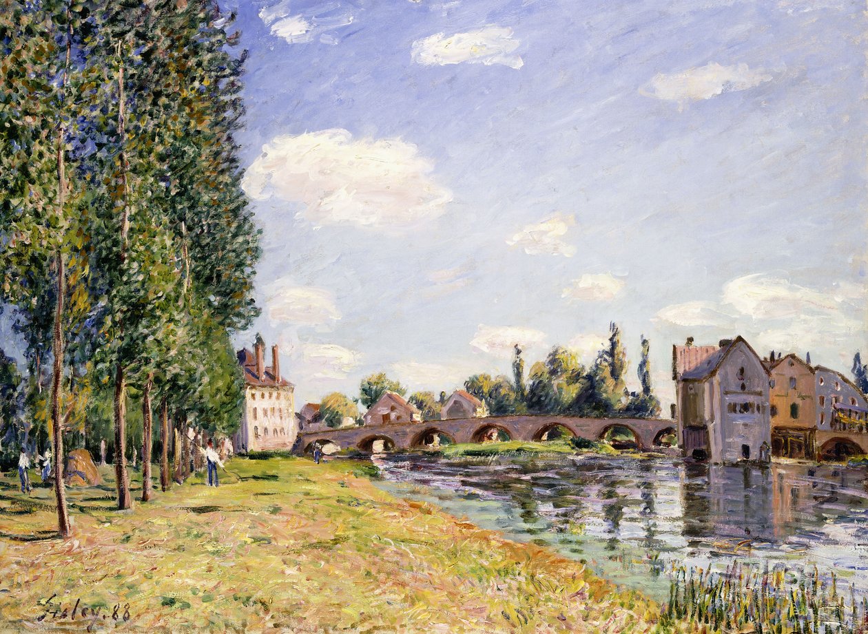 A Moret-híd 1888 nyarán alkotó: Alfred Sisley
