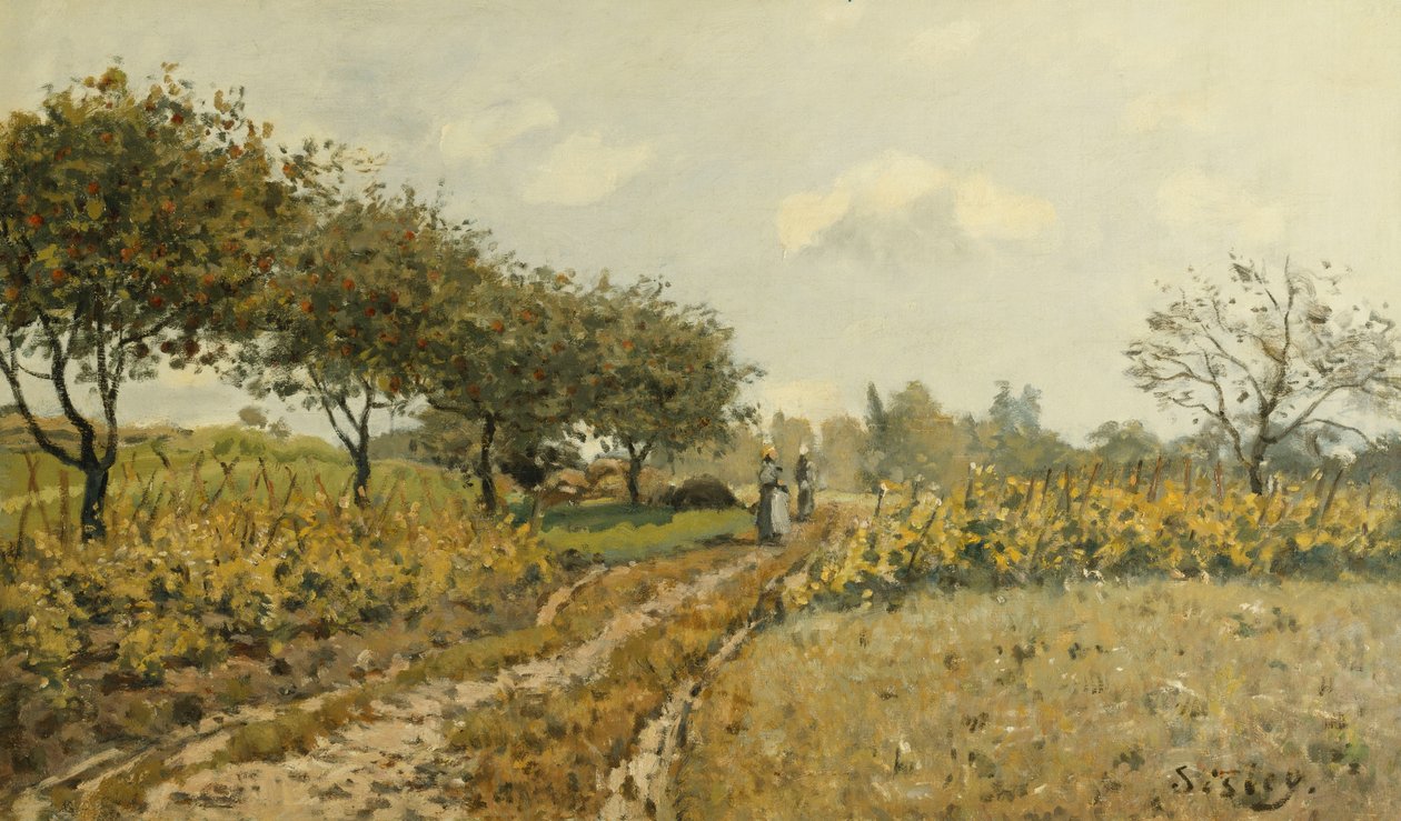 Az ösvény a vidéken; Az út a vidéken, 1876 alkotó: Alfred Sisley