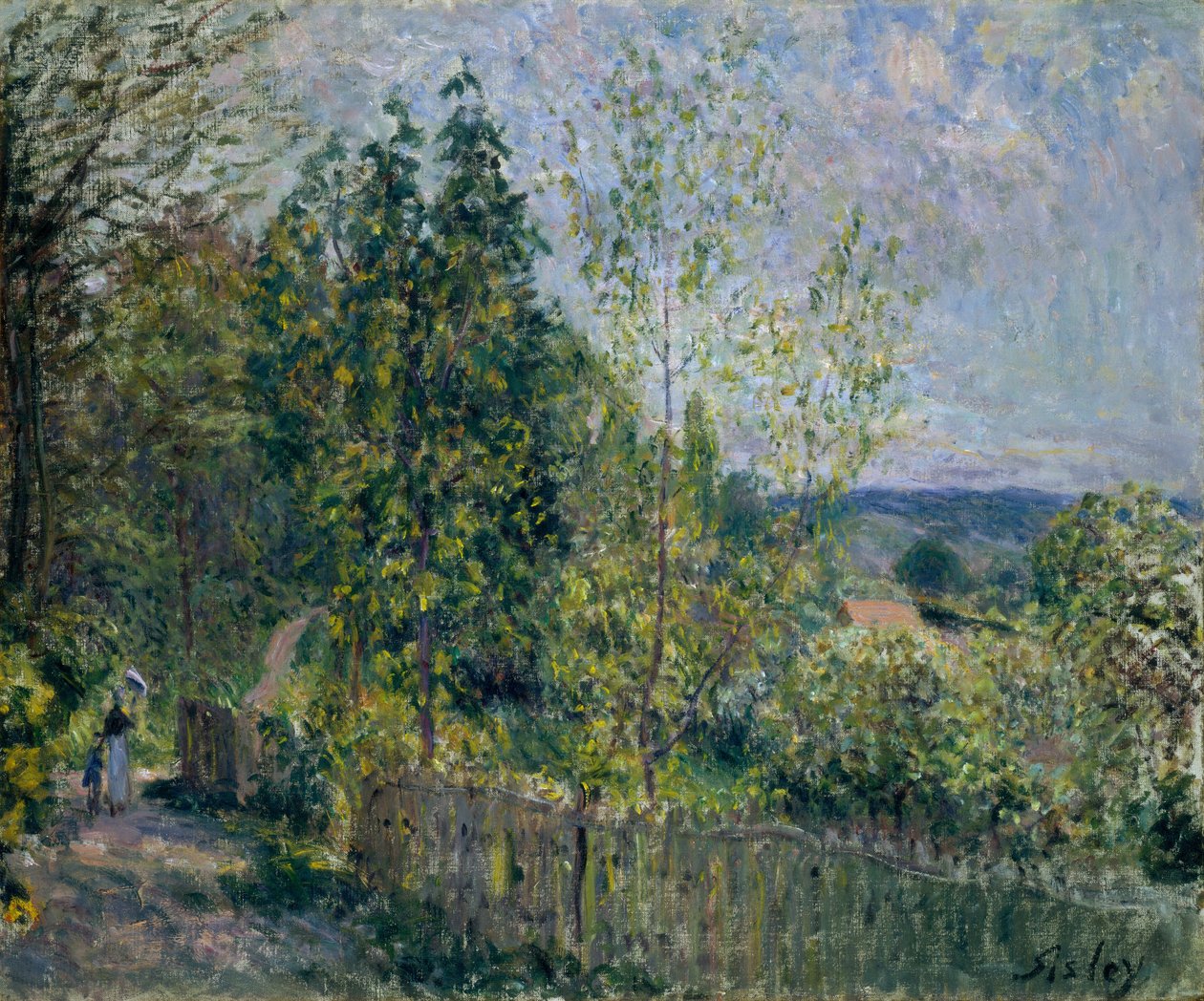 Az erdőben vezető út alkotó: Alfred Sisley