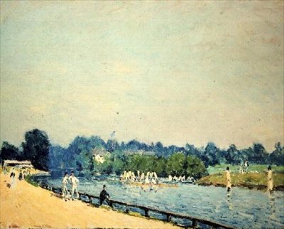 Az út Hampton Courtba alkotó: Alfred Sisley