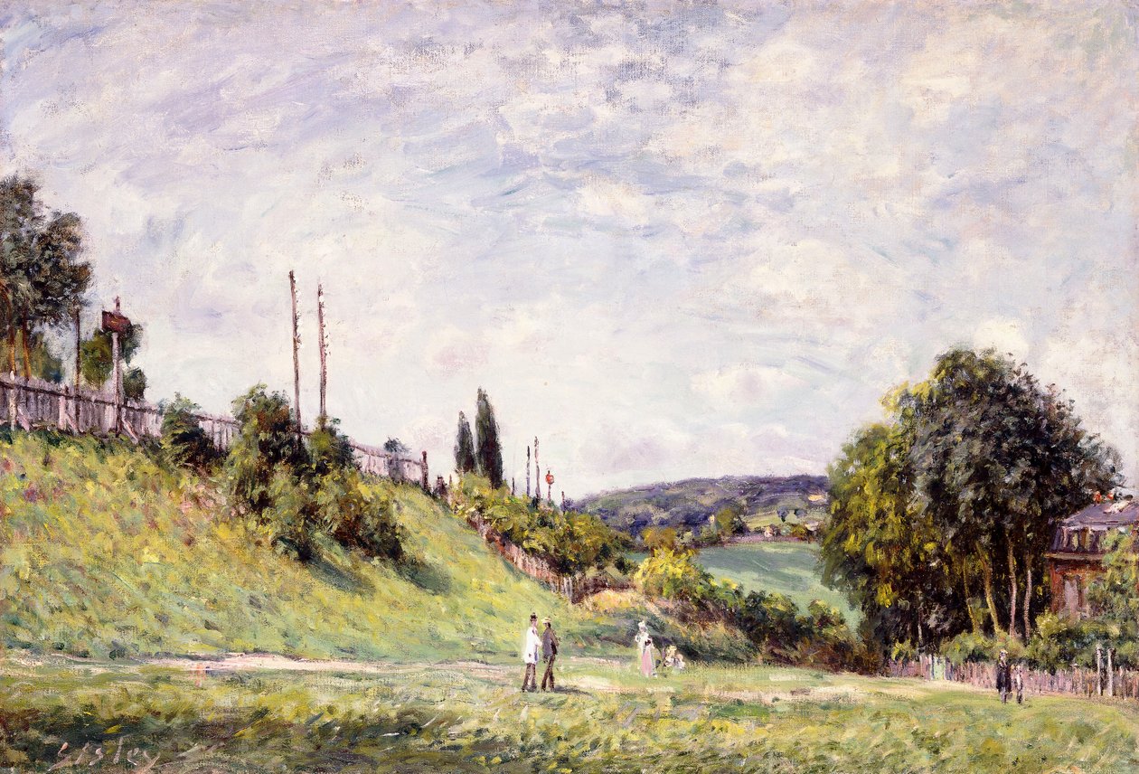 A lejtő a vasút mellett Sevresben, 1879 alkotó: Alfred Sisley
