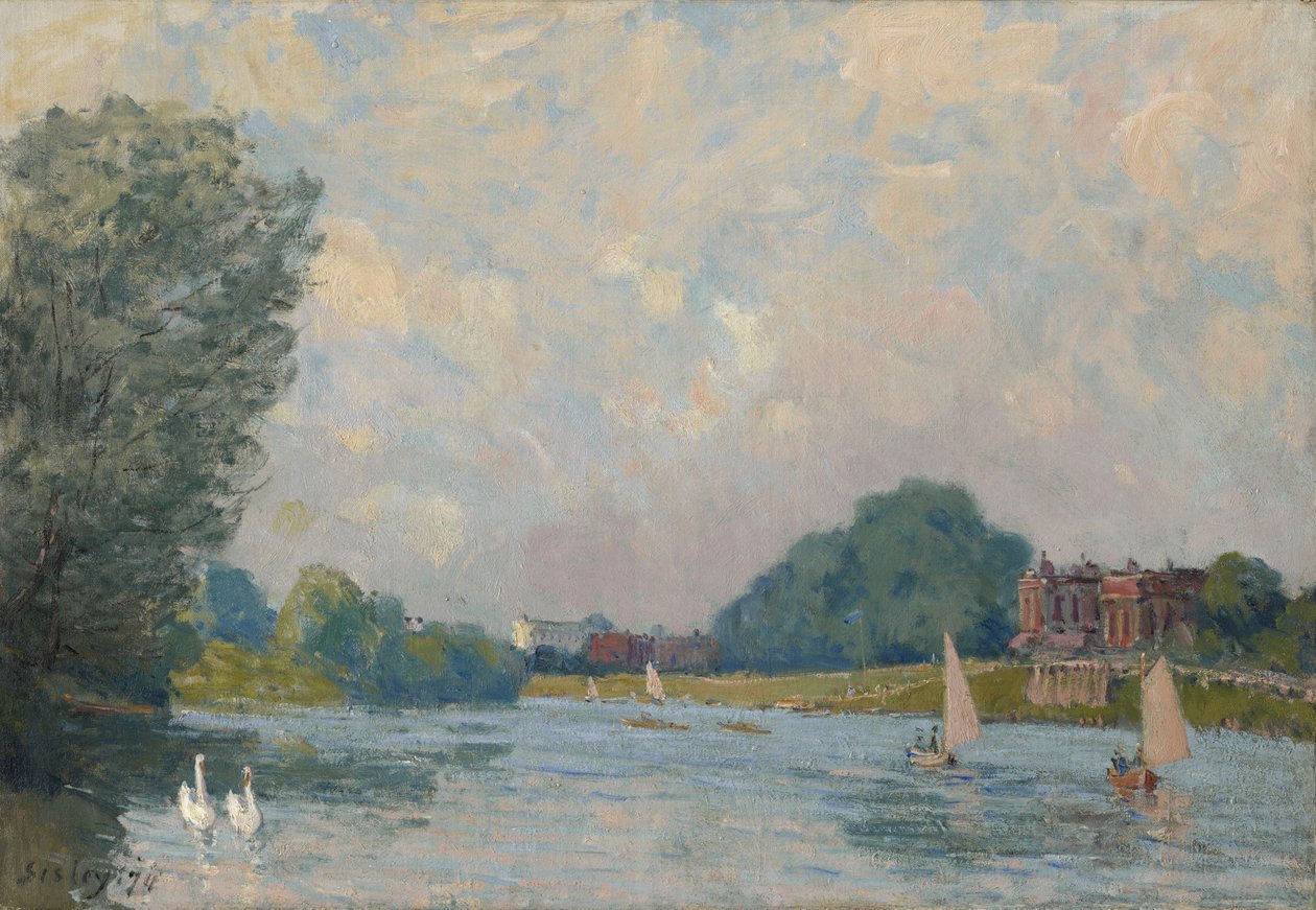 A Temze Hampton Courtban, 1874 alkotó: Alfred Sisley