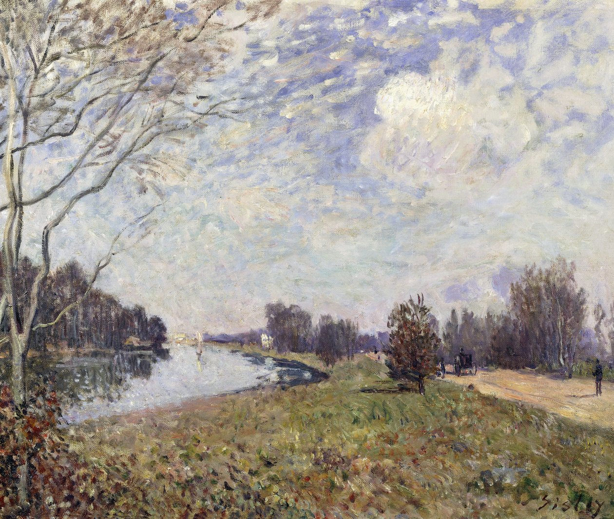 A Temze Hampton Court-ban, East Molesey; La Tamise a Hampton Court-ban, East Molesy, 1874 alkotó: Alfred Sisley