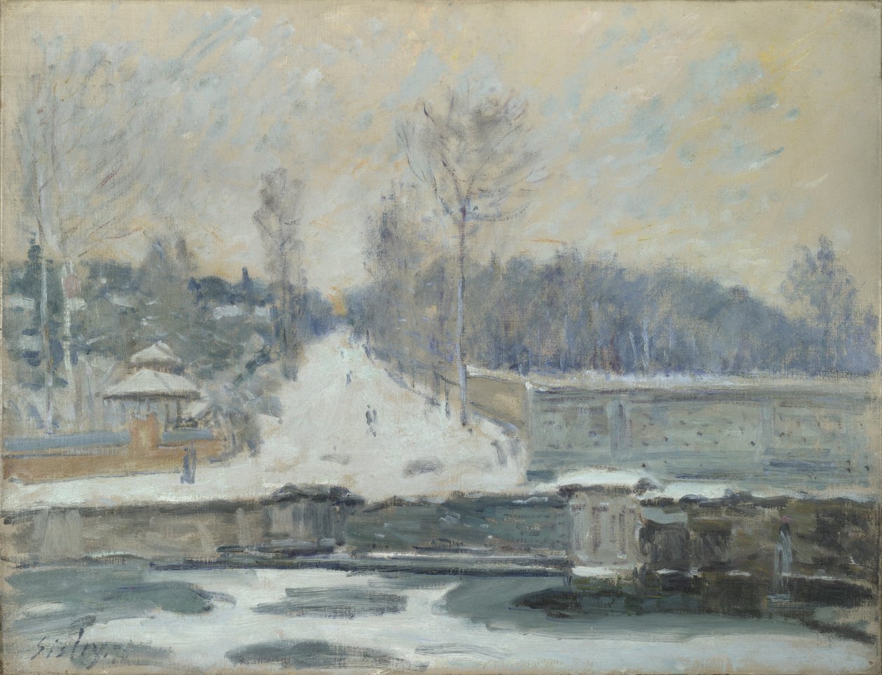 The Watering Place Marly-le-Roiban, kb. 1875 alkotó: Alfred Sisley