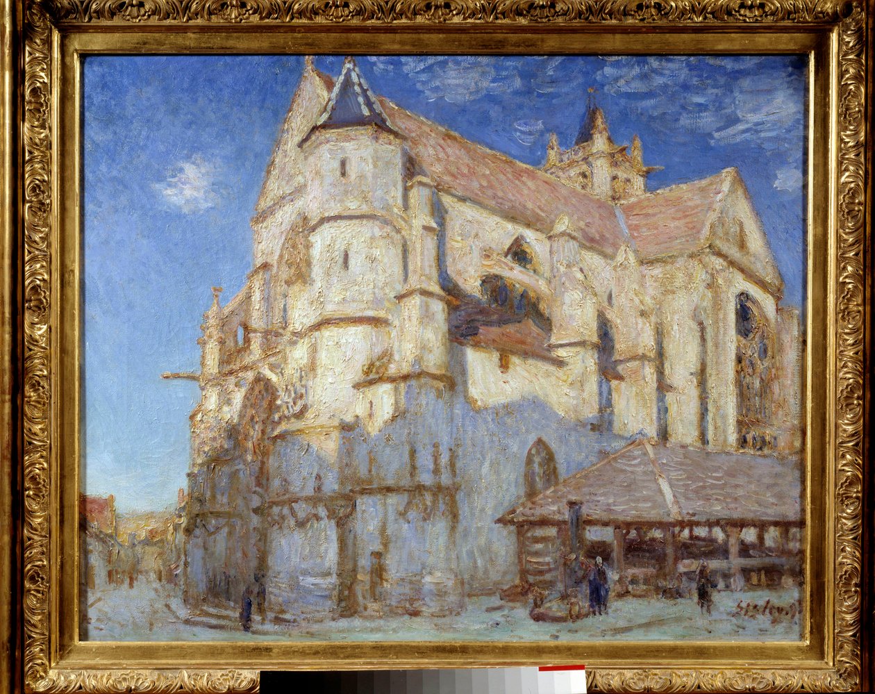 Moret temploma (Moret-sur-Loing vagy Moret sur Loing). Alfred Sisley festménye (1839-1899) alkotó: Alfred Sisley