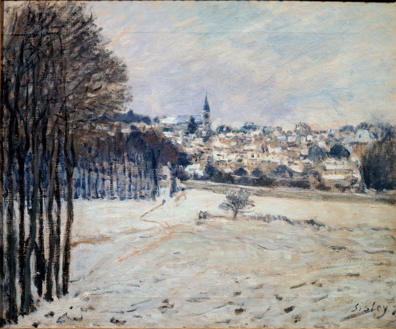 A hó Marlyban - olaj, vászon alkotó: Alfred Sisley