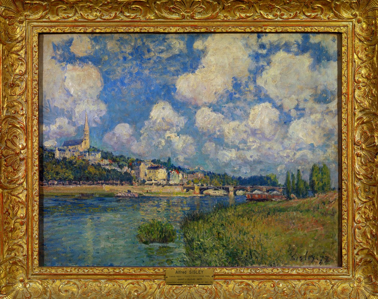A Párizs melletti Saint Cloud látképe Alfred Sisley (1839-1899) festménye 1877 Méret: 0,55 x 0,65 m alkotó: Alfred Sisley