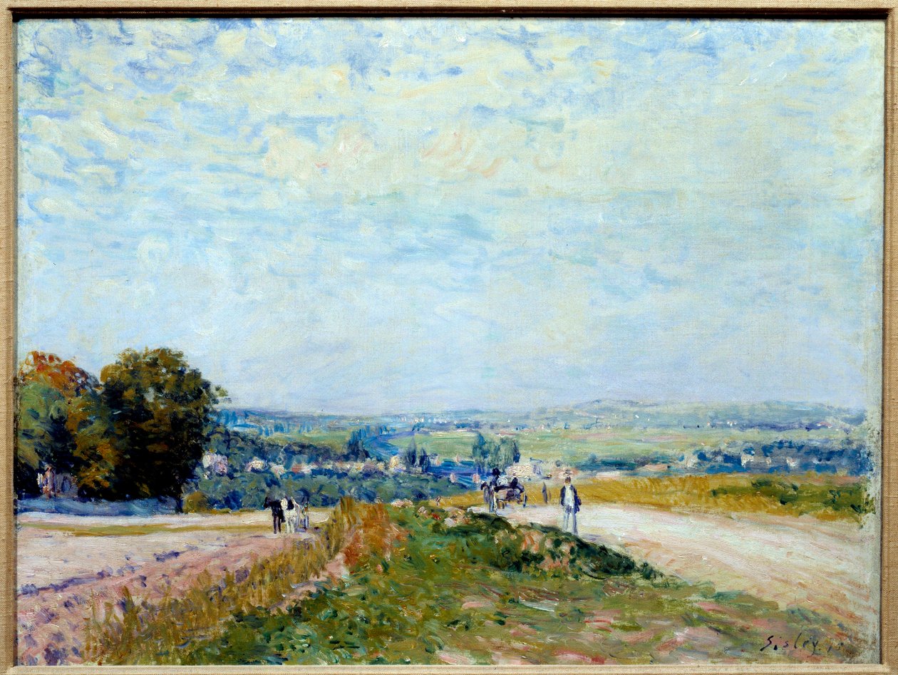 Kilátás a chemin de Montbuissonról Louveciennes-be Alfred Sisley (1839-1899) 19. századi V. festménye. 0,46x0,61 m Párizs, Orangerie Múzeum alkotó: Alfred Sisley