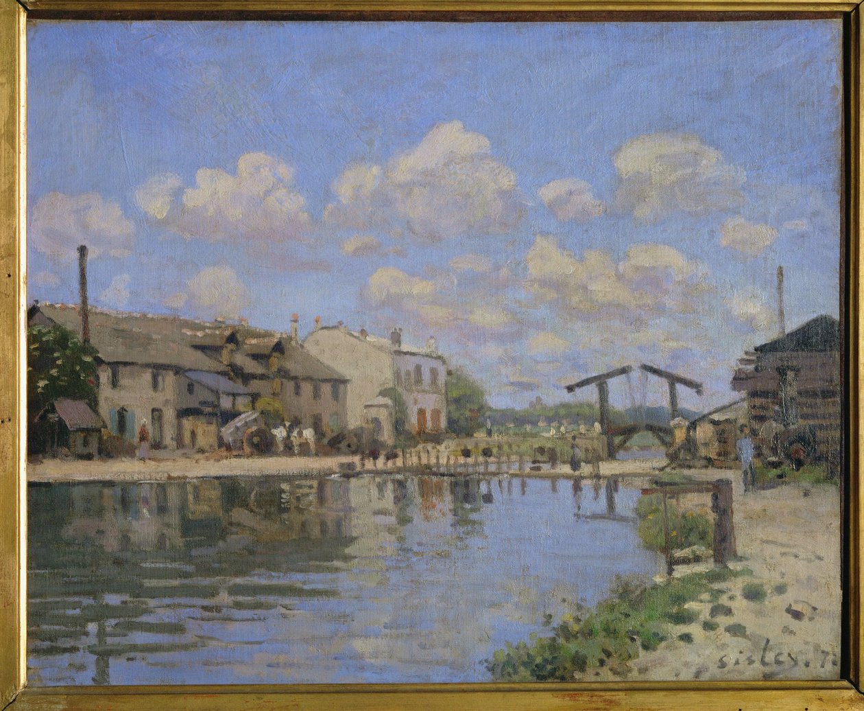A párizsi St. Martin csatorna látképe ... (olaj, vászon) alkotó: Alfred Sisley