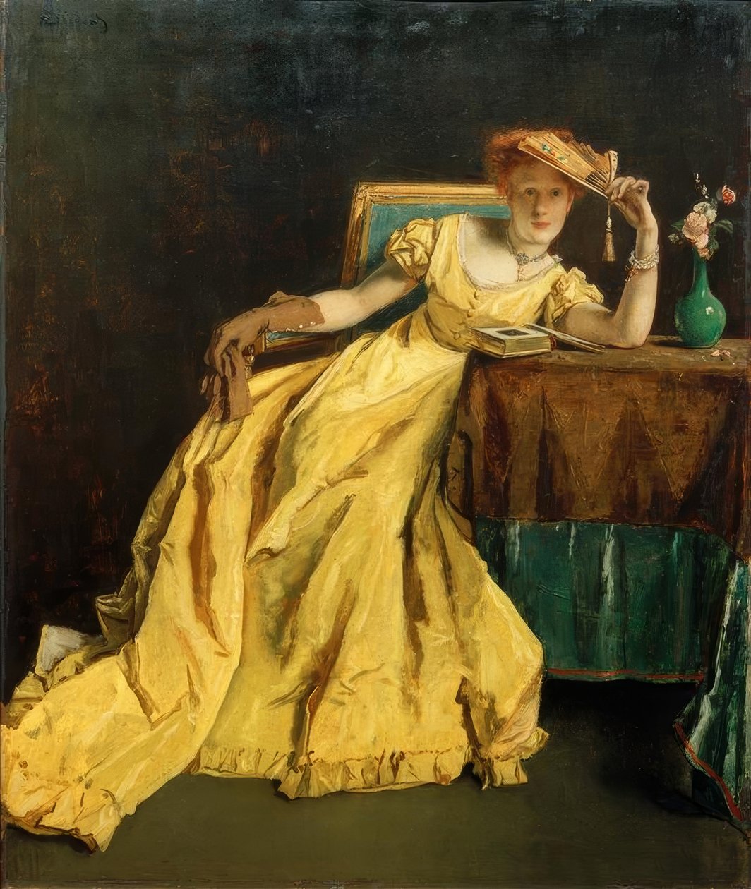 A.Stevens, A sárga ruhás hölgy alkotó: Alfred Emile Stevens