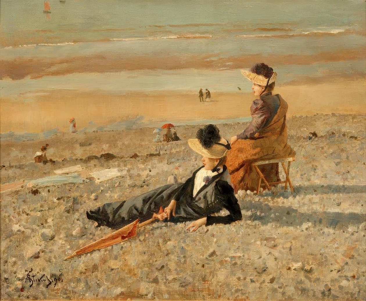A.Stevens, Egy gyönyörű nap Le Tréportban alkotó: Alfred Emile Stevens