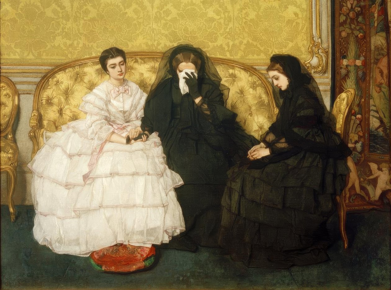 A.Stevens, Vigasztalás vagy A részvétnyilvánító látogatás alkotó: Alfred Emile Stevens