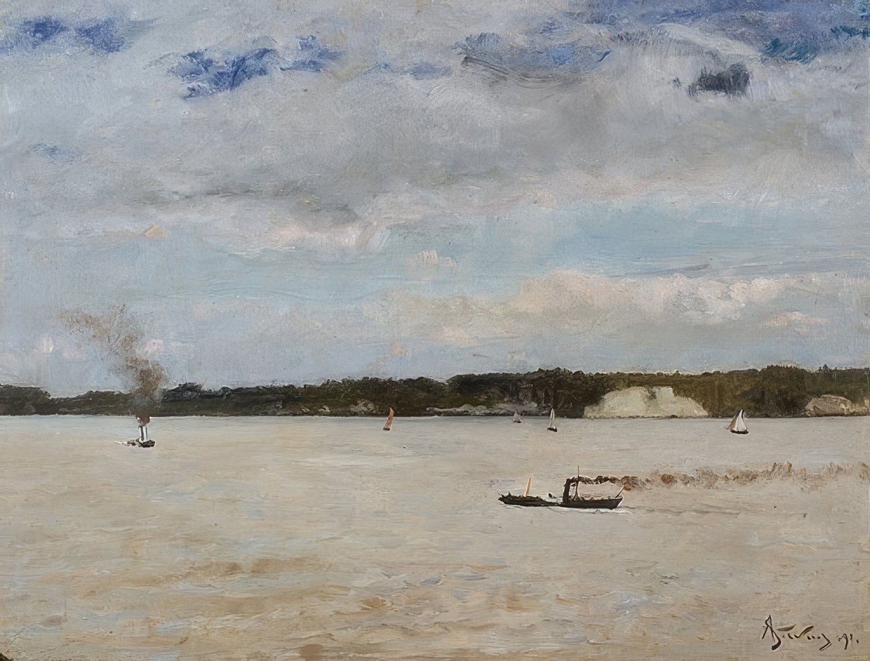 Honfleur-öböl. 1891 alkotó: Alfred Emile Stevens