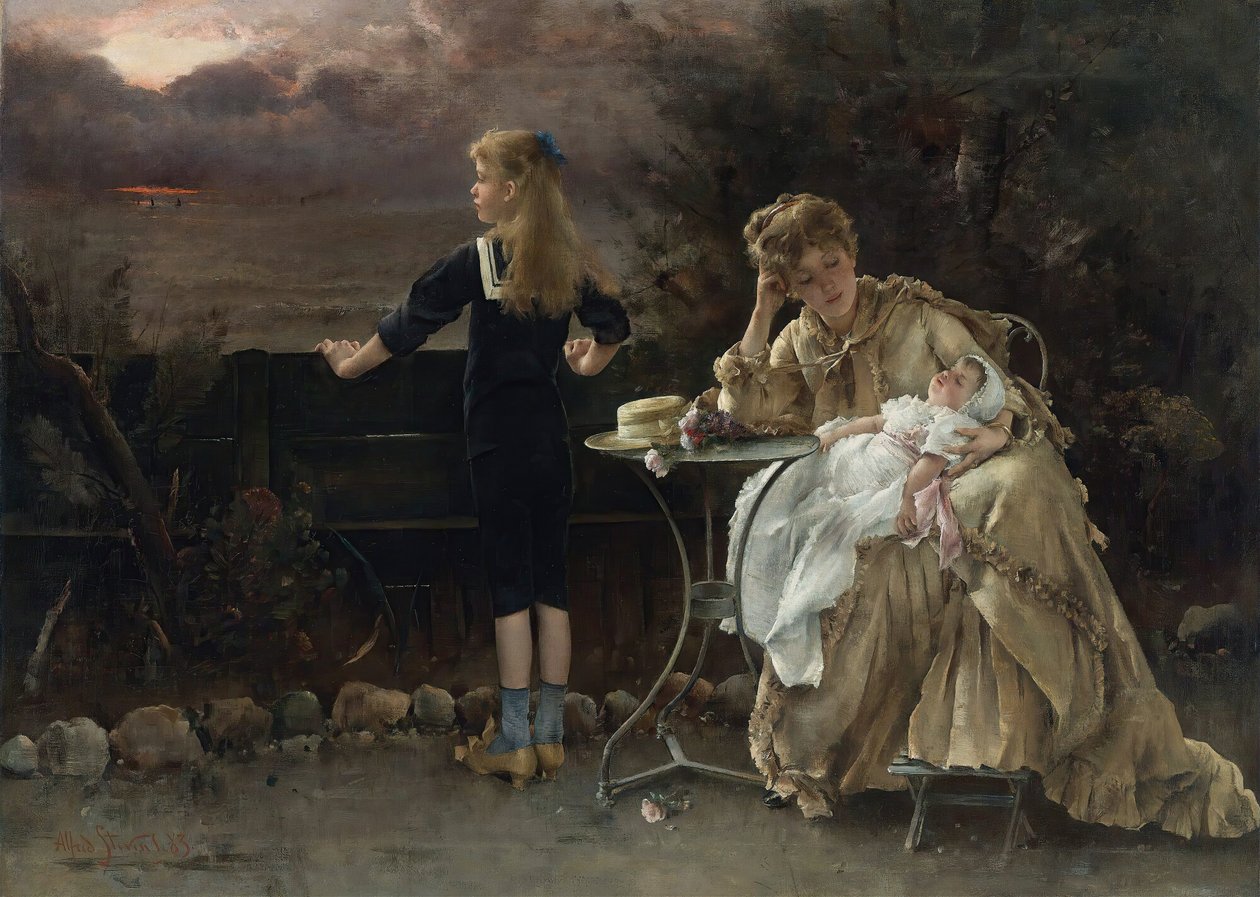 Anya és gyermekei, 1883. alkotó: Alfred Emile Stevens