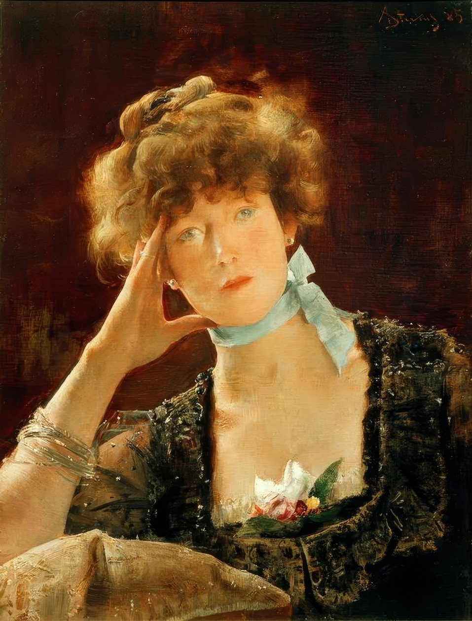 Sarah Bernhardt / Alfred Stevens festménye alkotó: Alfred Emile Stevens