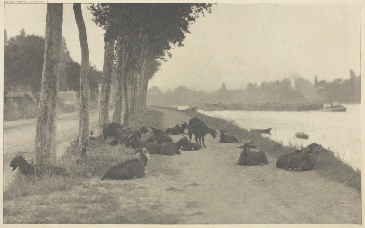 A Szajnán – Párizs mellett, 1894, nyomtatva 1897. alkotó: Alfred Stieglitz