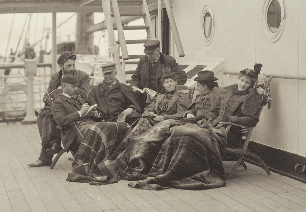 Sime Herrmann, Mann úr és asszony, Dr. Brown, McGibbon úr, Linthicum kisasszony és Emmy – a Bourgogne fedélzetén, 1896. május 5–14. alkotó: Alfred Stieglitz