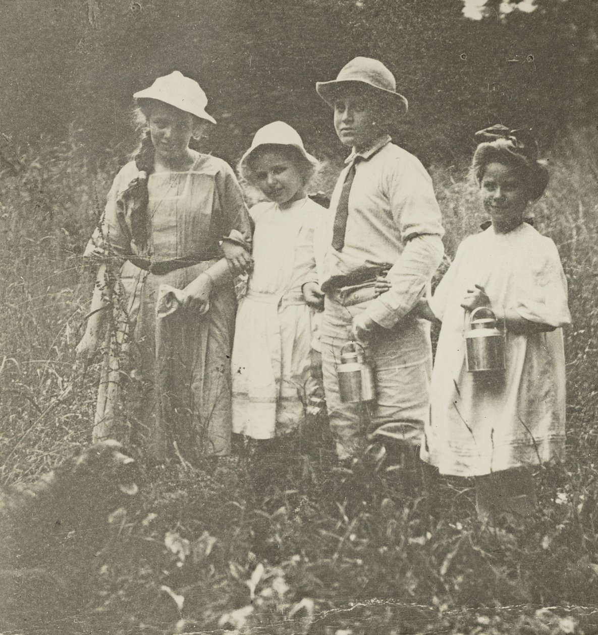 Untitled Flora, Elizabeth, Howard & Kitty Lake George mezőben, 190305. alkotó: Alfred Stieglitz