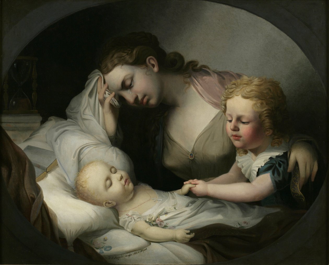 Anya siránkozik gyermeke miatt, 1824 alkotó: Alfred Thomas Agate