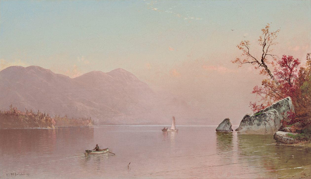Őszi köd, George-tó alkotó: Alfred Thompson Bricher