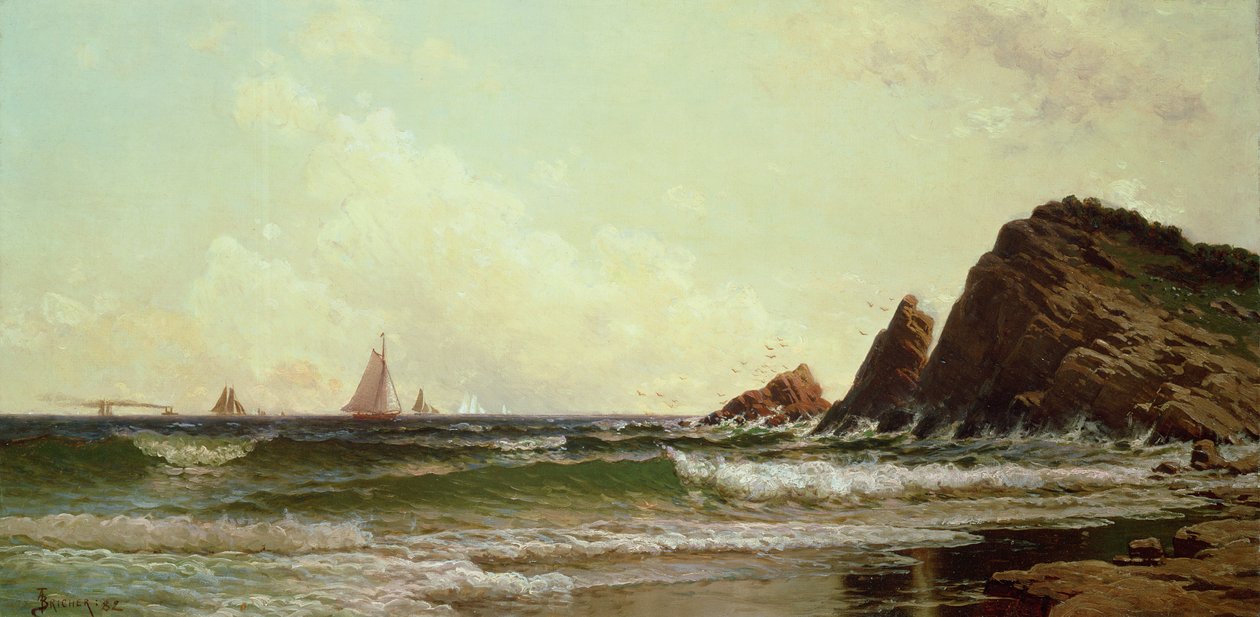 Cliffs at Cape Elizabeth, Portland Harbour, Maine, 1882 alkotó: Alfred Thompson Bricher