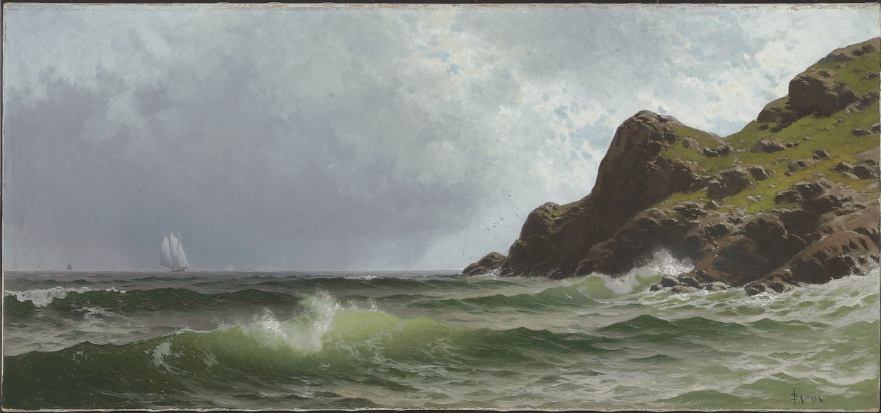Vitorlázás a parton alkotó: Alfred Thompson Bricher