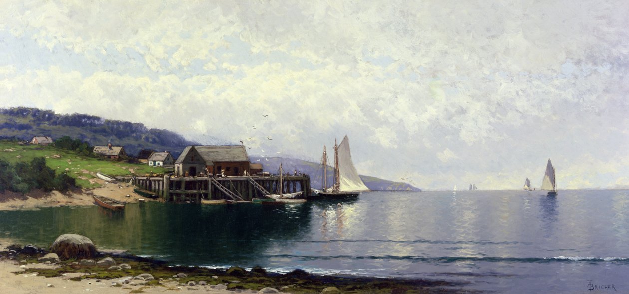 The Landing, Bailey Island, Maine, 1907 körül (olaj, vászon) alkotó: Alfred Thompson Bricher
