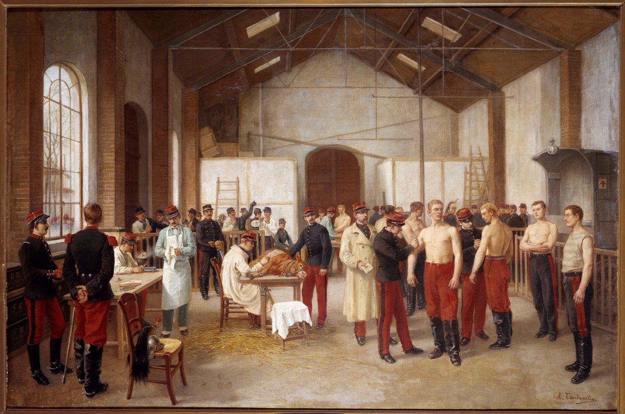 Oltás a Val de Grace-ben Alfred Touchemolin (1829-1907) festménye. 1900 kb. Musee du Val de Grace, Párizs alkotó: Alfred Touchemolin