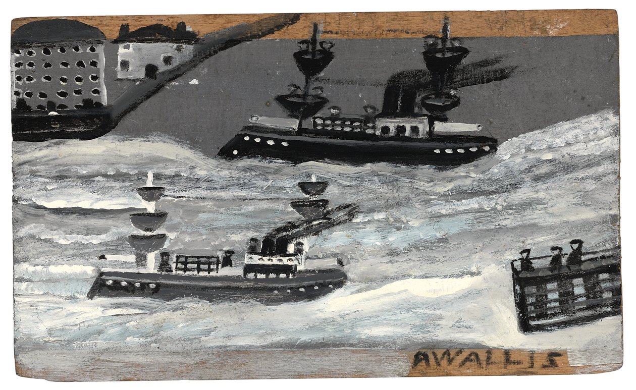 Gunboats in Wartime, 1855-1942 körül (olaj, tábla) alkotó: Alfred Wallis