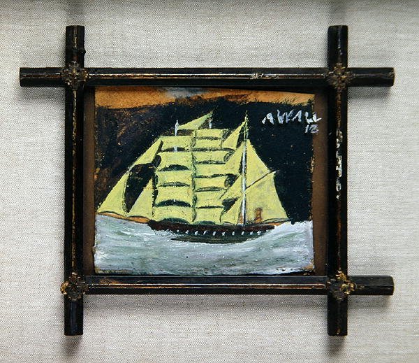 Szállítás vallásos keretben (olaj és ceruza papíron) alkotó: Alfred Wallis